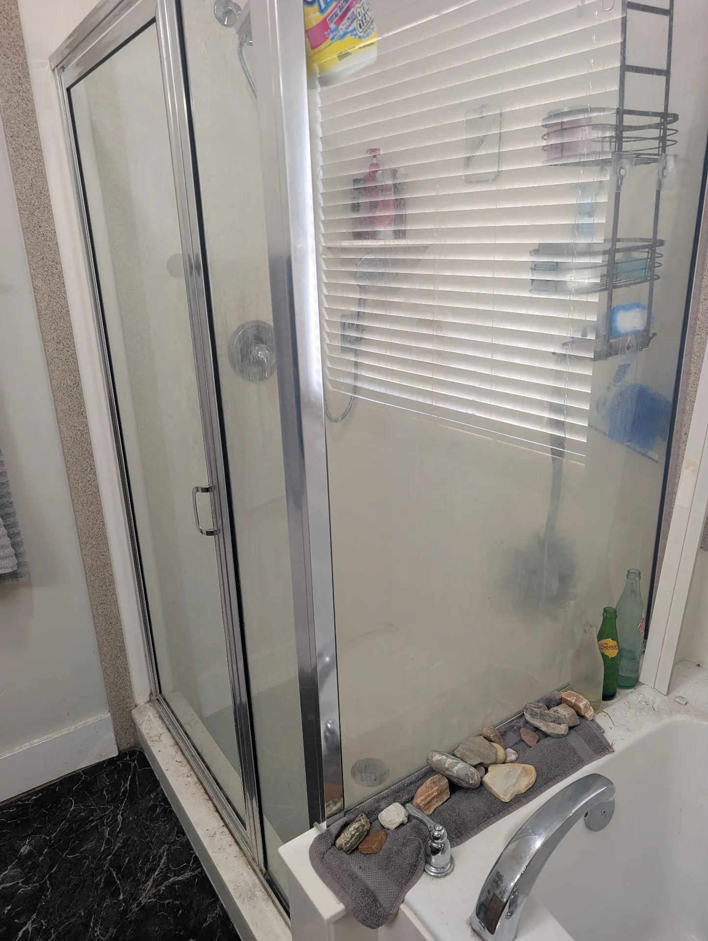 Shower before cleaning